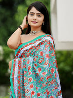 Thumbnail for NOZ2TOZ Women's Cotton Rust Printed Designer Saree With Blouse Piece - Distacart