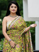 Thumbnail for NOZ2TOZ Women's Cotton Off White Printed Designer Saree With Blouse Piece - Distacart