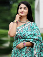 Thumbnail for NOZ2TOZ Women's Cotton Off White Printed Designer Saree With Blouse Piece - Distacart