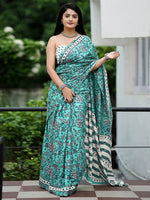 Thumbnail for NOZ2TOZ Women's Cotton Off White Printed Designer Saree With Blouse Piece - Distacart