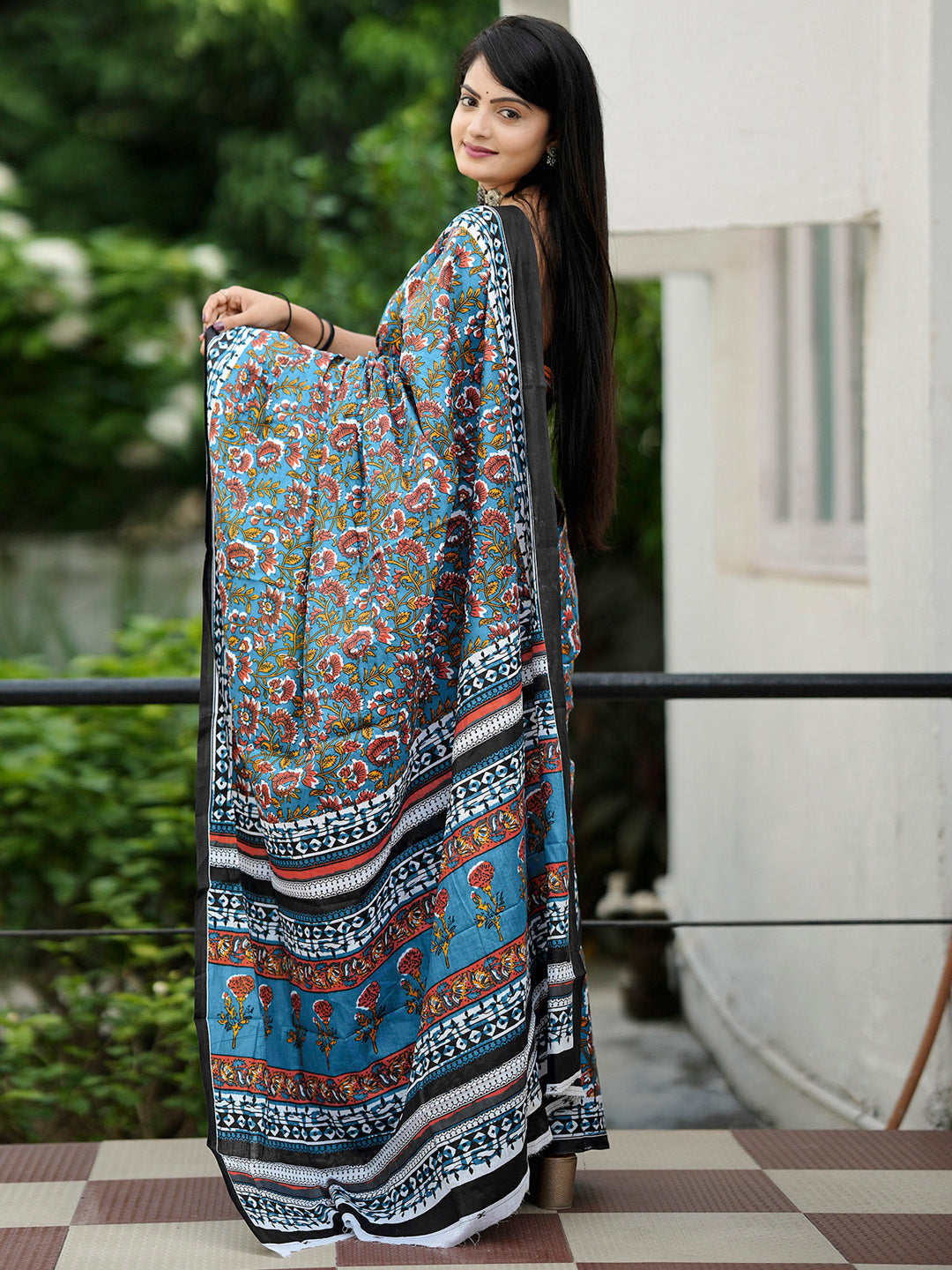 NOZ2TOZ Women's Cotton Mustard Printed Designer Saree With Blouse Piece - Distacart