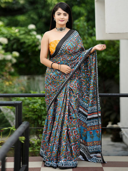 NOZ2TOZ Women's Cotton Mustard Printed Designer Saree With Blouse Piece - Distacart