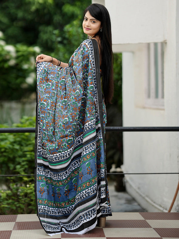 NOZ2TOZ Women's Cotton Orange Printed Designer Saree With Blouse Piece - Distacart