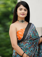 Thumbnail for NOZ2TOZ Women's Cotton Orange Printed Designer Saree With Blouse Piece - Distacart