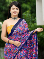 Thumbnail for NOZ2TOZ Women's Cotton Yellow Printed Designer Saree With Blouse Piece - Distacart