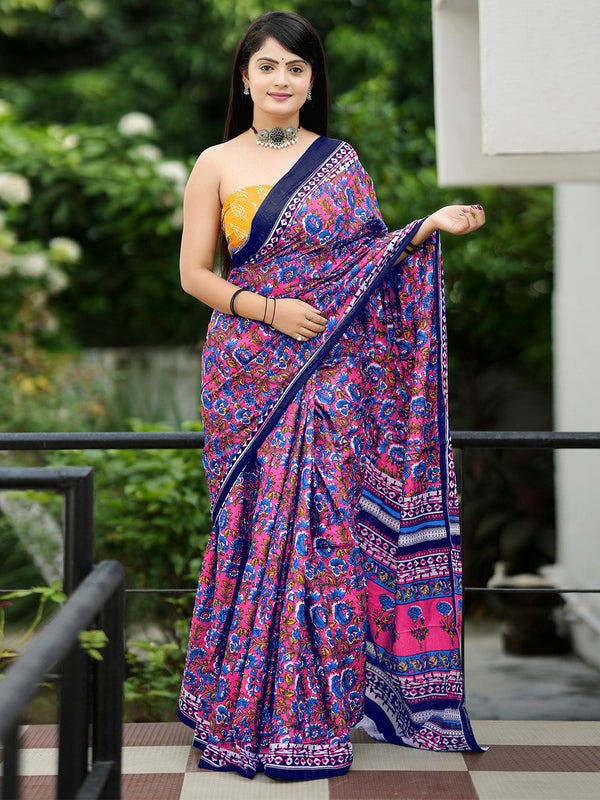 NOZ2TOZ Women's Cotton Yellow Printed Designer Saree With Blouse Piece - Distacart