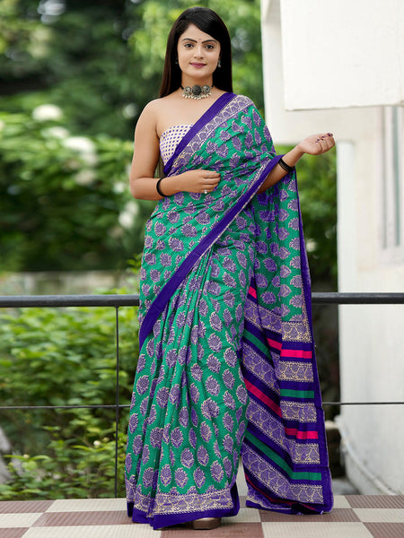 NOZ2TOZ Women's Cotton Beige Printed Designer Saree With Blouse Piece - Distacart