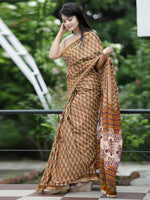 Thumbnail for NOZ2TOZ Women's Cotton White Printed Designer Saree With Blouse Piece - Distacart