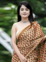 Thumbnail for NOZ2TOZ Women's Cotton White Printed Designer Saree With Blouse Piece - Distacart