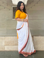 Thumbnail for NOZ2TOZ Women's Cotton Yellow Embellished Designer Saree With Blouse Piece - Distacart