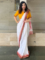 Thumbnail for NOZ2TOZ Women's Cotton Yellow Embellished Designer Saree With Blouse Piece - Distacart