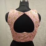 Thumbnail for Kia Fashions Baby Pink Golden All Over Embroidered Readymade Blouse - Distacart