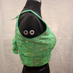 Thumbnail for Kia Fashions Green Twin Tone Golden All Over Sequins Readymade Blouse - Distacart