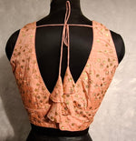 Thumbnail for Kia Fashions Peach Twin Tone Golden All Over Sequins Readymade Blouse - Distacart