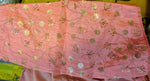Thumbnail for Kia Fashions Peach Twin Tone Golden All Over Sequins Readymade Blouse - Distacart