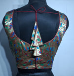 Thumbnail for Kia Fashions Maroon Jacquard Weave Multi Color Paithani Readymade Blouse - Distacart
