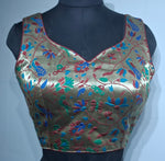 Thumbnail for Kia Fashions Maroon Jacquard Weave Multi Color Paithani Readymade Blouse - Distacart
