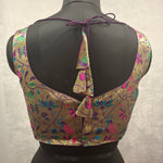 Thumbnail for Kia Fashions Purple Jacquard Weave Multi Color Paithani Readymade Blouse - Distacart
