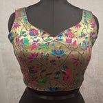 Thumbnail for Kia Fashions Purple Jacquard Weave Multi Color Paithani Readymade Blouse - Distacart
