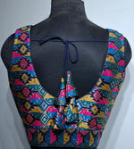 Thumbnail for Kia Fashions Navy Blue Multi Color Weave Readymade Blouse - Distacart