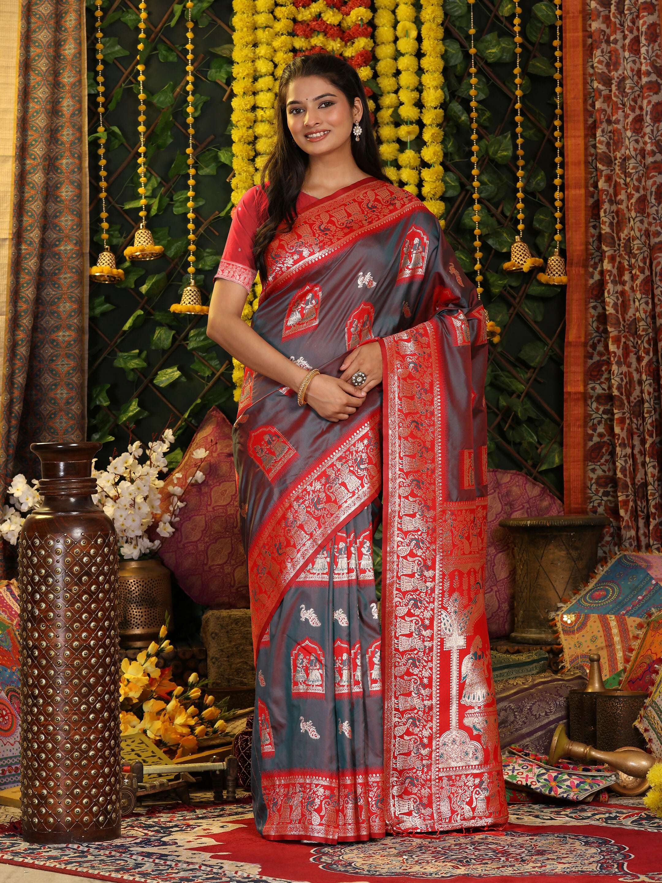 Astita Silk Grey Saree