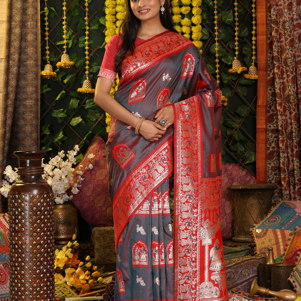 Astita Silk Grey Saree