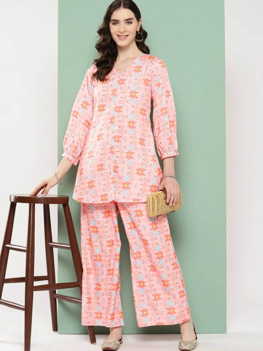 Ahalyaa Women's Traditional Wear Co-ods - Pink - Distacart