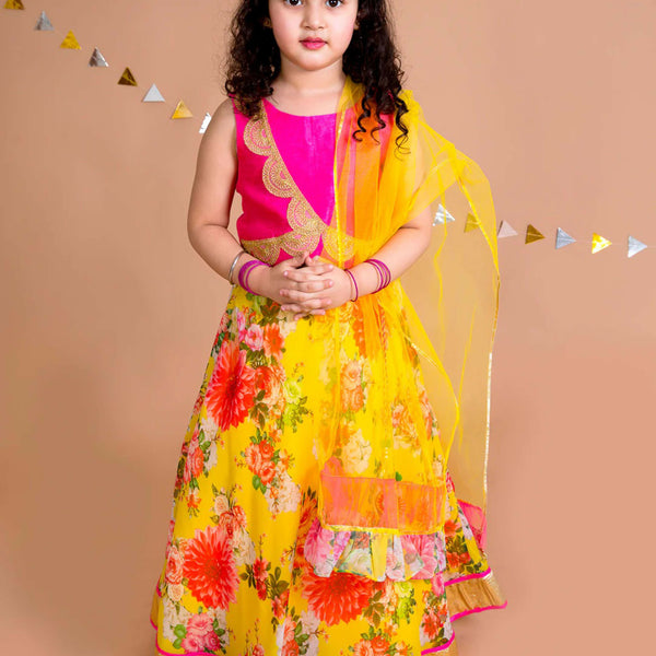 Joban Fashion Girl's Pink Color Lehenga Choli