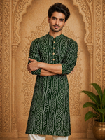 Thumbnail for MULTI SHADES Men's Green Rayon Kurta Set