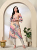 Myshka Women's Hakoba Printed A-Line Kurta in Yellow Color - Distacart
