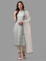 Thumbnail for Embroidered Kurta With Pant & Dupatta Set, Multicolor - Hiral Fashion - Dista