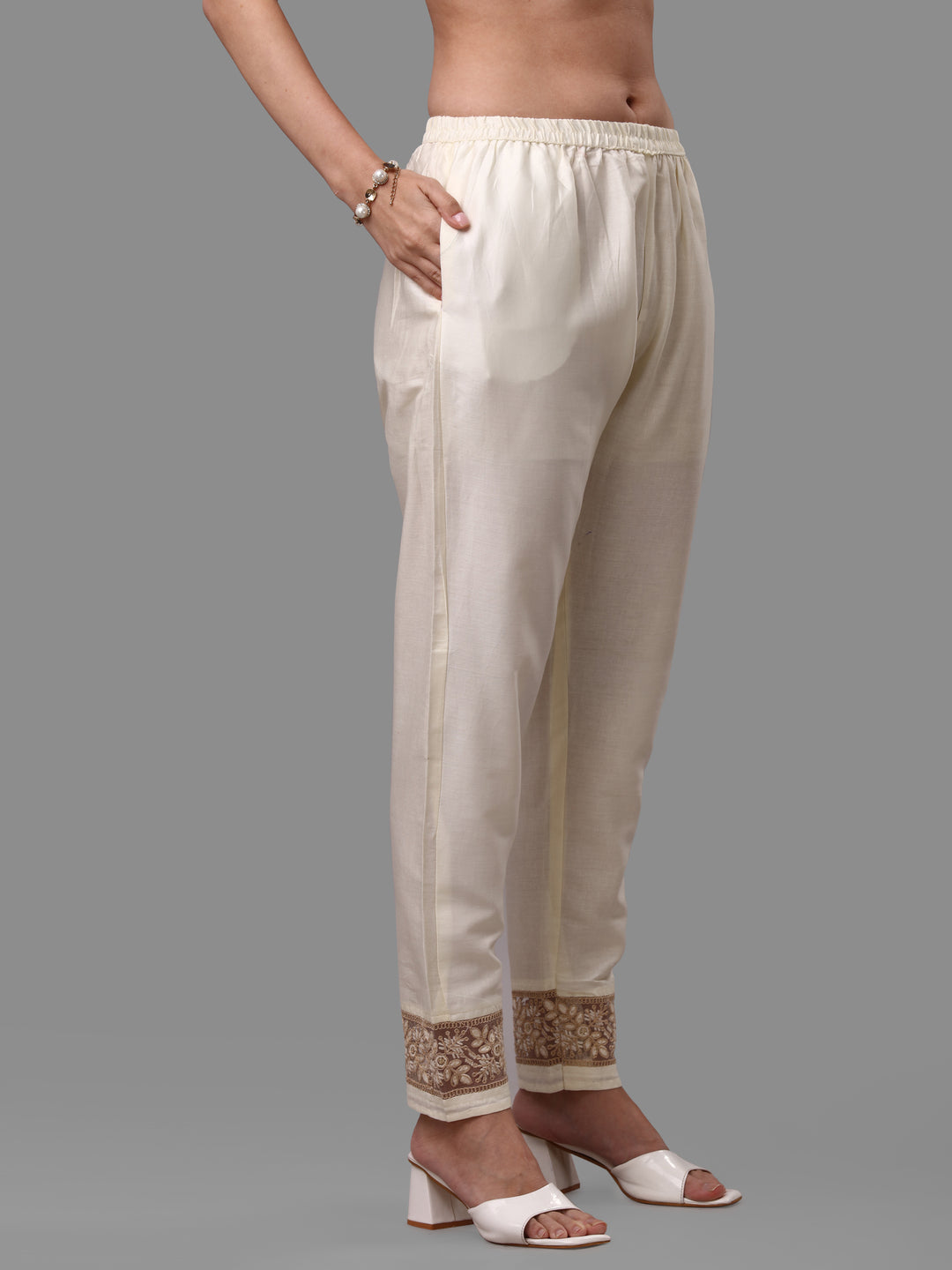 Embroidered Kurta With Pant & Dupatta Set, Multicolor - Hiral Fashion - Dista