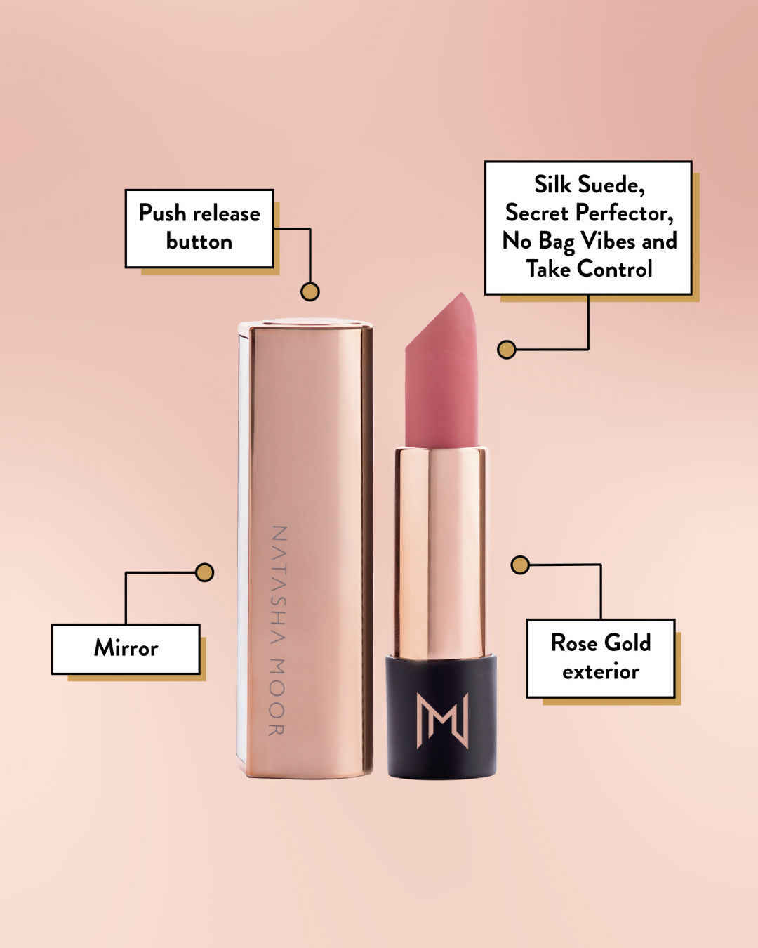 Natasha Moor Silk Suede Lipstick - Intuition - Distacart