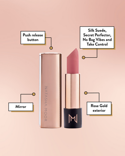 Natasha Moor Silk Suede Lipstick - Intuition - Distacart