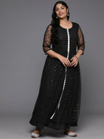 Thumbnail for Ahalyaa Women's Traditional wear Ethnic Dress - Black - Distacart
