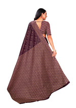 Thumbnail for Malishka Cotton Printed Saree With Unstitched Blouse Piece - Purple
