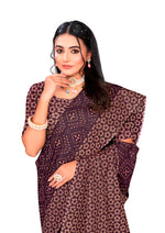 Thumbnail for Malishka Cotton Printed Saree With Unstitched Blouse Piece - Purple