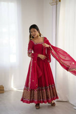 Thumbnail for Teeya Creation Rani Color Heavy Georgette Wedding Wear Embroidery Work Long Gown