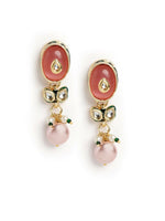Thumbnail for Nuyug 22K Gold Plated Radiant Rose Stone Kundan Necklace