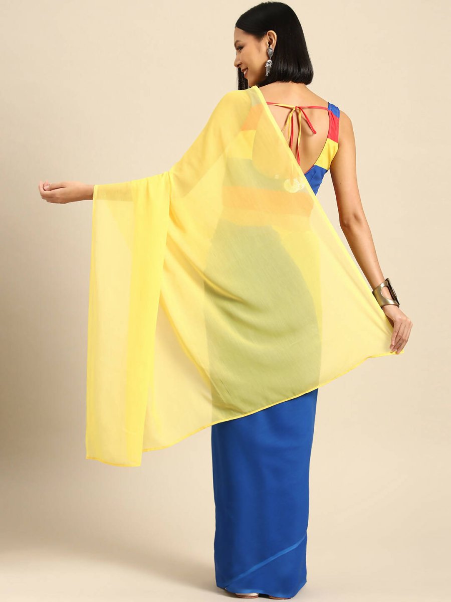 Ahalyaa Women's Traditional wear Saree - Blue - Distacart