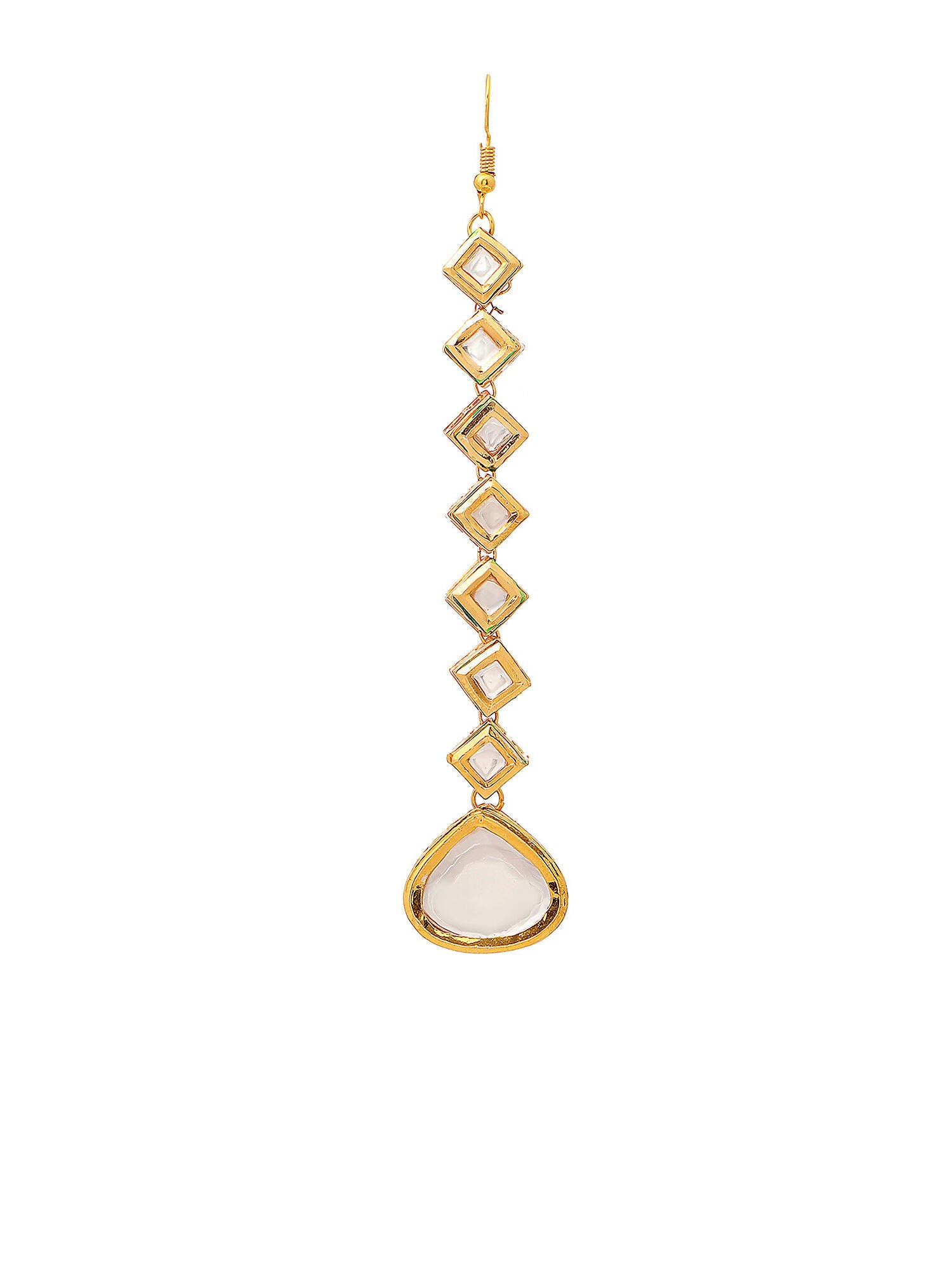 Ruby Raang Gold Heavy Kundan Maang Tikka