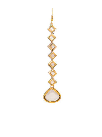 Ruby Raang Gold Heavy Kundan Maang Tikka - Distacart