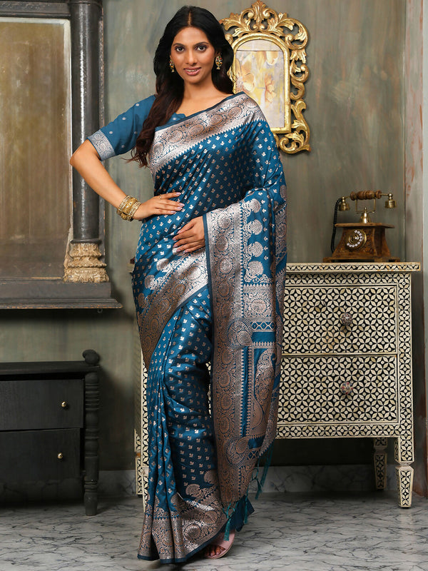 Astita Banarasi Silk Blue Saree