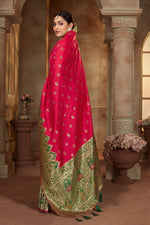 Thumbnail for MANOHARI Banarasi Silk Blend Jacquard Work Saree - Pink - Dista