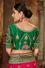 Thumbnail for MANOHARI Banarasi Silk Blend Jacquard Work Saree - Pink - Dista