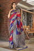 MANOHARI Banarasi Silk Blend Jacquard Work Saree - Red - Dista