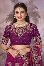 Thumbnail for MANOHARI Banarasi Silk Blend Jacquard Work Saree - Pink - Dista