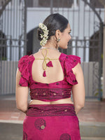 Thumbnail for MANOHARI Banarasi Silk Blend Jacquard Work Saree - Pink - Dista