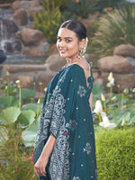 Thumbnail for MANOHARI Banarasi Silk Blend Jacquard Work Saree - Blue - Dista