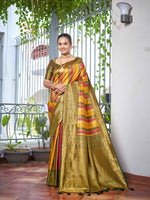 Thumbnail for MANOHARI Banarasi Silk Blend Jacquard Work Saree - Green - Dista